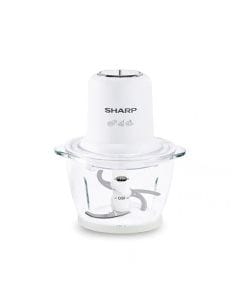 Sharp Chopper 350W 1.2L, Two-Speed Control, Four Stainless Steel Blades, Dishwasher-Safe Parts - White - EM-CP31-W3