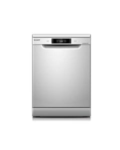 Sharp Free-Standing Dishwasher, 8 Programs, 14 Place Settings, 3-Layer Stainless Steel Tub - Silver - QW-MA814-SS3