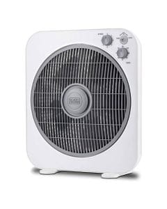 Black+Decker Box Fan 12 Inch, High-Speed 5-Blade Design, Adjustable Portable Design, Slim And Compact - White - FB1220-B5
