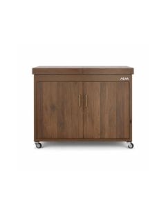 ALM 4-Plates Food Warmer And Hostess Trolley, 2 Shelves, Removable Power Cable, Elegant And Modern Design - Brown - ALM-HT402WD