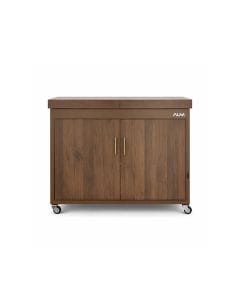 ALM 3-Plates Food Warmer And Hostess Trolley, 2 Shelves, Removable Power Cable, Elegant And Modern Design - Brown - ALM-HT302WD