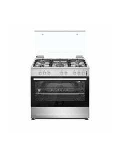 Sharp Stainless Steel Gas Cooker 5 Burners 90x60cm, Auto Cooling Fan, Self-Cleaning Catalytic Panels - Silver - GN-SS9060H-SS3