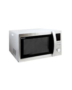 Sharp 1100W Microwave Oven 43L, Powerful Performance, Slim Fry Technology, Easy Clean Interior, Child Lock Safety - Silver - R45BTST