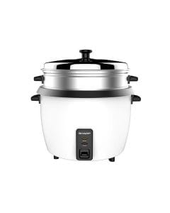 Sharp Rice Cooker 700W, 1.8L Capacity, Food Steamer, Non-Stick Inner Pot, Tempered Glass Lid - White - KS-H188G-W3