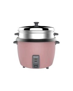 Sharp Rice Cooker 400W, 1.0L Capacity, Non-Stick Inner Pot, Food Steamer, Tempered Glass Lid - Pink - KS-H108G-P3