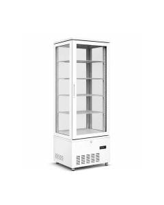 ALM Upright Showcase Cooler 278L, 4-Side Glass Door, No Frost Cooling System, Reliable Cooling Performance - White - ALM-4GDF278