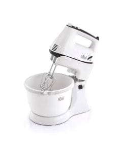 Black+Decker Stand Mixer 300W, 3.5L Bowl Capacity, 5-Speed Control, Safety Lock - White - M700-B5