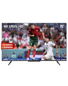 Skyworth 4K Ultra HD Smart LED TV 75 Inch, Dolby Audio, Sleek Bezel Design, Smooth Performance - Black - 75G6500H