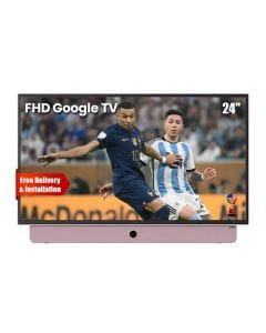 Skyworth Full HD Portable Google Smart TV 24 Inch, Built-In Battery (Up To 3 Hours), Lightweight Design, Smart Connectivity - Pink - 24LP60G-P