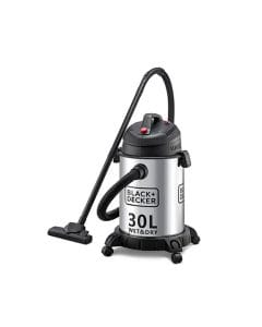 Black+Decker Wet And Dry Drum Vacuum Cleaner 1400W 30L, HEPA Filter System, Blower Function, Dual Functionality - Silver/Black - WV1450-B5