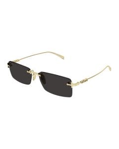 Gucci GG1941S Rectangular Sunglasses – Sleek Acetate Frame, Grey UV Protection Lenses, Luxury Italian Designer Eyewear | Gold/Grey - 889652569581