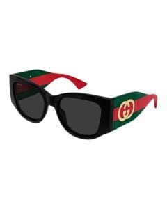 Gucci Women GG2115S Cat-Eye Sunglasses – Recycled Acetate Full-Rim Frame, Grey UV Protection Lenses, Luxury Designer Eyewear | Black/Green/Red/Grey - 889652629018