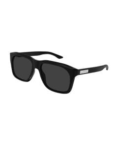Gucci GG2077S Rectangle Sunglasses – Bold Acetate Frame, Solid UV Protection Lenses, Luxury Italian Designer Eyewear | Black/Grey - 889652625096