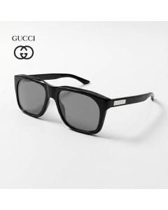 Gucci GG2077S Rectangle Sunglasses – Bold Acetate Frame, Solid UV Protection Lenses, Luxury Italian Designer Eyewear | Black/Grey - 889652625096