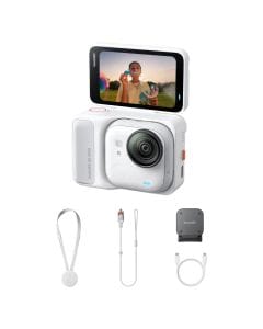 Insta360 GO Ultra Creator Bundle Action Camera, 4K 60fps Video, 50MP Photos, 1/1.28-Inch Sensor, FlowState Stabilization & Magnetic Mounting | Arctic White - 6977644765234