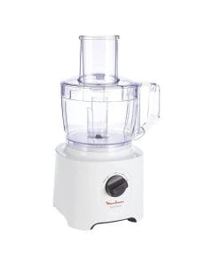 Moulinex Food Processor 800W, 2.4L Bowl Capacity, 1.8L Blender Capacity, 25 Different Functions, 6 Attachments, Easy Cleaning - White - FP247127