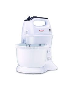 Moulinex Hand Mixer 300W, 5 Speed Settings And Turbo Function, Effortless And Hand-free Preparations, Great Whisking Results - White - HM311127