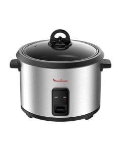 Moulinex Easyrice Rice Cooker 700W, 1.8L Rice Maker, 10 Cup Capacity, Non Stick Coated Removable Bowl - Steel Black - MK123D27