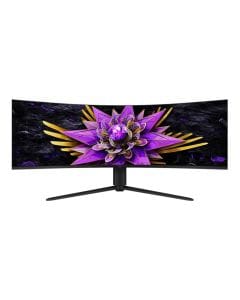 TCL Curved Dual 4K QD Mini LED Monitor 57 Inch, 98% DCI-P3 Ultra High Color Gamut, Rheinland Low Blue Light Certification - Black - 57R94
