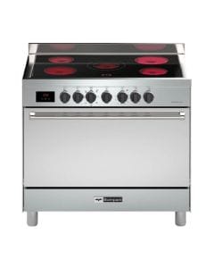 Bompani 5 Hot Plates Cooking Range 90x60cm, Stainless Steel, Multifunction Oven And Grill, Oven Thermostat, Chafing Dish Compartment - Silver - BO683DX/E