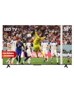 TCL 4K HDR LED TV 55 Inch, AiPQ Processor, Metallic Bezel less, Immersive Dolby Audio, Low Input Lag And Quick Response - Black - 55P6K