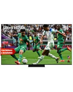 TCL Ultra HD 4K Quad-Mini LED Smart TV 55 Inch, 144Hz Native Refresh Rate, Ultra Slim Design, AiPQ Pro Processor - Black - 55C7K