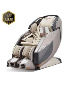 Rotai AI Robotic Massage Chair with ROVO Walking Technology, 6D Dual Mechanism, Tri-Sole Reflexology, Heat Therapy, Voice Control & Bluetooth | Glacier Silver - RT8802