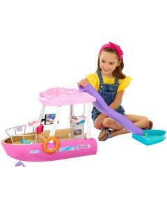 Barbie Dream Boat Set With 6 Play Zones Including Pool And Barbie Slide 3+ Years, Over 20 Accessories Included - 194735095100