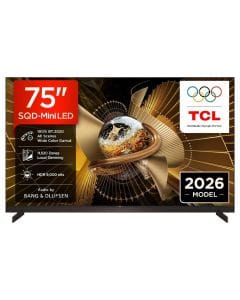 TCL 75 Inch 4K SQD Mini LED Smart Google TV, 144Hz, HDR 9000 Nits, 10520 Dimming Zones, Dolby Atmos, B&O Audio, Wi-Fi - 75X11L -Black 