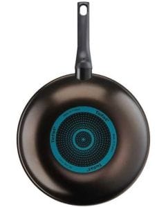 Tefal Easy Cook & Clean 28cm Wok Pan, Titanium Non-Stick Coating, Thermo-Signal Heat Indicator, Even Heat Distribution | Black - B5541902