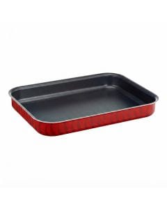 Tefal Tempo Flame 31x24cm Rectangular Ovenware, Non-Stick Aluminum Bakeware, Heat Diffusion, Easy Clean, Made in France | Red - J5714782