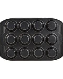 Tefal Easy Grip Gold Muffin Tray, 12-Cup Non-Stick Carbon Steel Bakeware, Easy Release Design, Durable Baking Pan - J1625745