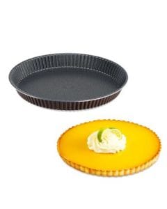 Tefal Perfect Bake Fluted Tart Pan, 33cm Non-Stick Tart Mould, Durable Carbon Steel Bakeware, Easy Release Design - J5542102