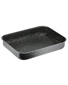 Tefal Black Stone Rectangular Oven Dish, 27 x 37cm Non-Stick Baking Dish, Durable Stone-Effect Bakeware - J5584883