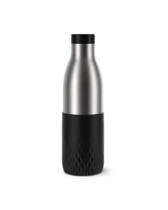 Tefal Bludrop Hydration Bottle, 0.7L Stainless Steel Insulated Water Bottle, Leakproof with Black Sleeve, Reusable Design - N3111110