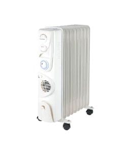 Westpoint Oil-Filled Electric Radiator Heater, 9 Fins, 2400W Power, Adjustable Thermostat - White, WHK-921.FT
