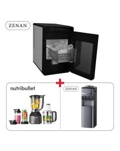 Zenan ZIM-255BQ Spherical Shaped Icemaker + Nutribullet NTS-1500 Smart Touch Blender 1500W + Zenan ZWD-5X23C Water Dispenser with Cabinet Bundle (603001000017704 + 301006000000093 + 603001000003847)