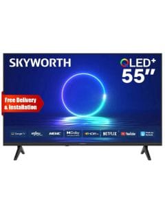Skyworth 55 inch QLED 120Hz HSR UHD Google TV - Full Screen Bezel-Less, Dolby Vision & Atmos, Voice Remote, Built-In Receiver | 55Q6800H 