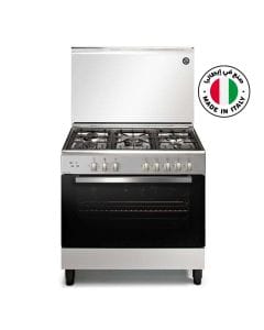 Akai 90x60cm Freestanding Gas Cooking Range, 5 Burners, Gas Oven & Grill, Turbo Fan, Turnspit, Full Safety | Inox - AGC-9060L