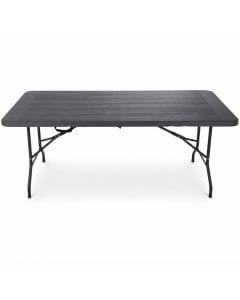 PARADISO 6 ft Folding Table, Portable Wood-Grain Indoor and Outdoor Table for Camping, Parties and Catering