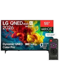 LG 55 Inch QNED evo AI Mini LED 4K Smart TV - Dynamic QNED Color Pro, Alpha 8 AI Processor Gen3, 144Hz FreeSync/VRR, WebOS | 55QNED84B6T.AMRG 