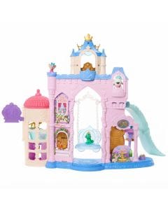 Mattel Disney Princess Pet Castle Playset, 2-Foot Tall Palace with 7 Play Areas, 3 Animal Figures & Furniture, Green Pet Castle Playset