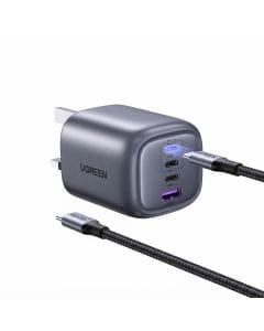 UGREEN Nexode 65W GaN USB-C Charger, 4-Port Fast Wall Charger Adapter with 100W Cable for MacBook Pro and Compatible Devices