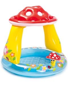 Intex Mushroom Baby Pool, Colorful Inflatable Toddler Pool, 102 x 89cm, Soft Garden Paddling Pool, Multi Color
