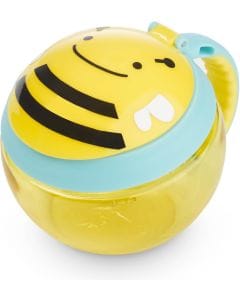 Skip Hop Zoo Bee Snack Cup 12+ Months, Keeps Snacks Fresh And Secure, Spill-Resistant Flexible Opening, Comfortable Non-Slip Handle - Multicolour