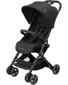 Maxi-Cosi Lara2 Ultra-Compact Lightweight Stroller, 6.4kg, Automatic One-Hand Fold, 3 Reclining Positions, Flat Recline, Adjustable Shoulder Strap, Newborn to 4 Years | Essential Black