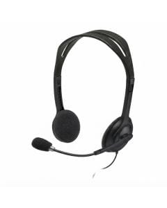 Logitech H111 Stereo Wired Headset with Noise-Cancelling Microphone - 3.5mm Jack Universal |Black