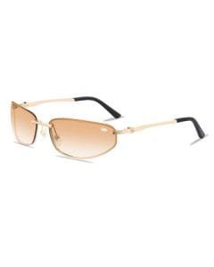 Belvoir & Co Racer Tea Gold Rimless Sunglasses, Unisex UVA/UVB Protected Lenses, Stainless Steel Frame, Adjustable Silicone Nose Pads