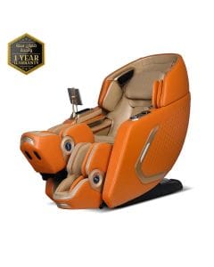Rotai 8D SL-Track Massage Chair, Dual-Core 4D Rollers, Cycling & Yoga Stretch, 38 Airbags, Zero Gravity Recline, AI Voice, Bluetooth & Heat Therapy | Hermes Orange - A70 Max