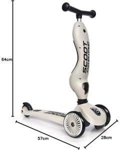 Scoot & Ride 2-in-1 Balance Bike & Scooter Bundle with Safety Helmet Kids Age 1-5 Years 3 Wheels Patented Fold Ash | 9626896367